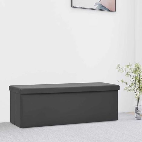 vidaXL Banc de rangement pliable Gris PVC (1/5)
