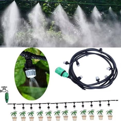 Sistema di irrigazione a nebulizzazione ad alta efficienza da 10 metri con 10 ugelli per uso agricolo in giardino, realizzato in plastica (1/5)