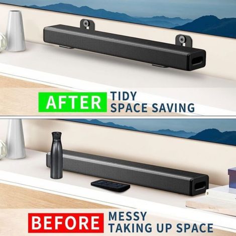 Support Mural Barre De Son - Universel - Compatible Avec La Plupart Des Modèles - Noir - Lot De 2 (1/5)