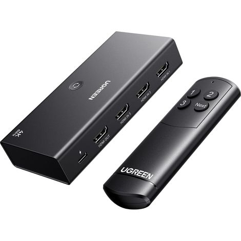 Switch HDMI 4K 60Hz 3 Entrées 1 Sortie Commutateur HDMI 2.0 1080P 3D HDR10 Dolby Vision Atmos Télécommande Compatible avec 4 Pro 2 TV Stick Lecteur Blu Ray (1/5)