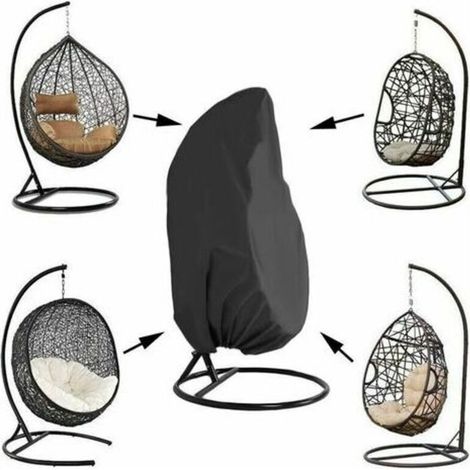 - Housse de Chaise Suspendue de Jardin, Housse de Chaise Suspendue Imperméable en Rotin, Couverture d'Œuf, Chaise Résistante à l'eau et à la Poussière - 190x115cm, Noir (1/5)