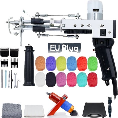 Pistola eléctrica para mechones con funciones de corte y bucle, alta eficiencia, color negro, 2 enchufes europeos. (1/2)