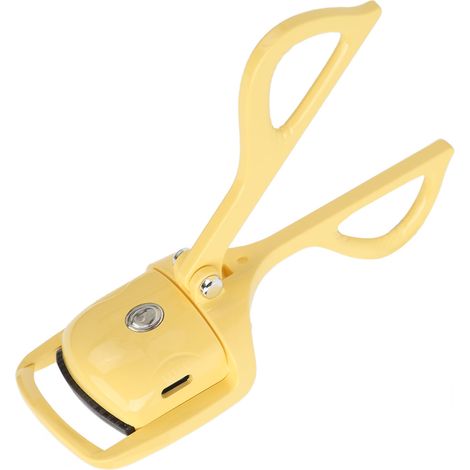 Recourbe-cils électrique portable, 3 niveaux de chaleur réglables, rechargeable, appareil à cils chauffant jaune, sans fil (1/5)