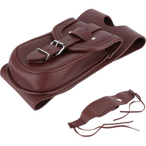 Protège réservoir moto en cuir PU marron, panneau de protection avec pochette, accessoire motorbike, housse de réservoir avec sacoche, pad bib universel. (1/5)