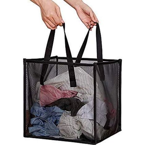 Panier à linge pliable – Panier à linge pliable avec poignée pour un rangement facile – Pliable, convient aux chambres d'enfants, aux dortoirs universitaires et au rangement de voyage (noir).