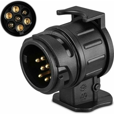 13-pin to 7-pin trailer hitch adapter – for caravans, trucks, trailers – waterproof, 12V (1/5)