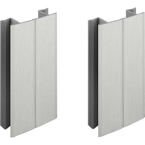 Conector de zócalo multiángulo de aluminio cepillado de 120 mm – Para esquinas exteriores/interiores de 90-270° – Conector para muebles (1/4)