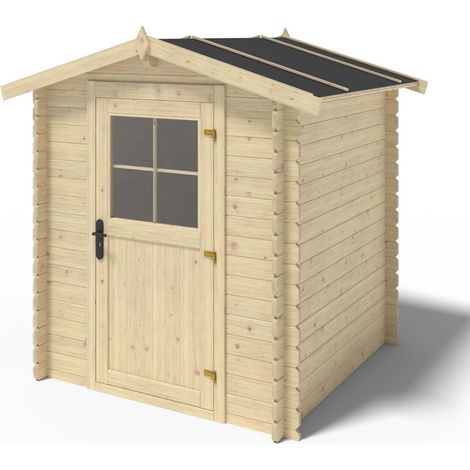 Casetta da giardino in legno - 3.61m2 - 1.9x1.9m - 28mm - colore: naturale - DOM593 (1/5)