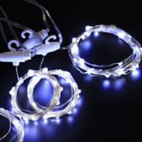Rideau lumineux 3x3m 300LED fil cuivre télécommande guirlande USB blanc chaud faible consommation