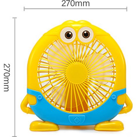 Ventilateur électrique miniature de style dessin animé, idéal pour les chambres d'étudiants, les lits, les tables de chevet, les bureaux ou les bureaux (type 2). (1/5)