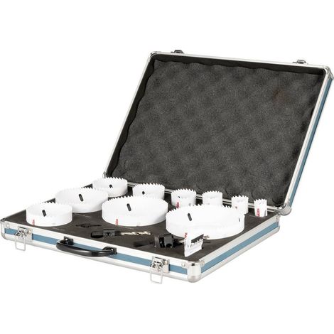 Makita – Scie cloche BIM 13 pièces 22-127 mm D75764 – Profondeur de coupe 38 mm – Mandrin hexagonal – Pour acier, aluminium, bois, plastique