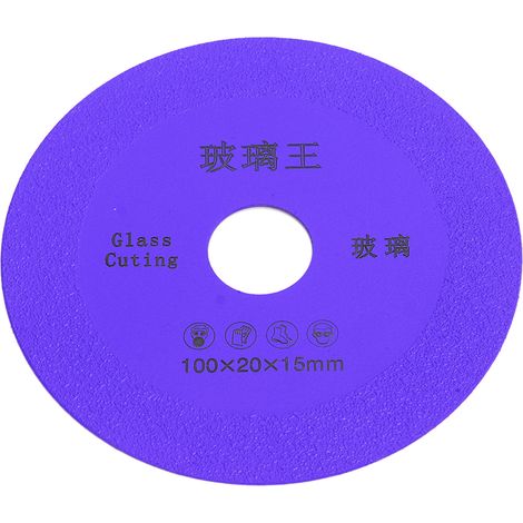 Lame de scie diamantée ultra-mince de 4 pouces, disque de coupe spécial pour le verre, convient au polissage des carreaux de céramique, du jade, du cristal et des bouteilles de vin (violet). (1/5)