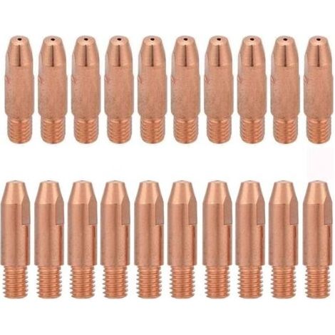 20 Pièces Conseil de Contact 1,2 mm M6 Embout de Contact en Cuivre Buse de Tube Contact M6 pour Chalumeau 24KD MIG/MAG(1,2 mm) (1/5)