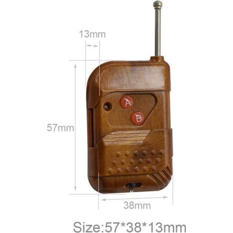 Télécommande 433 MHz - Code 1527 - Universelle Pour Systèmes D'ouverture - 4 Canaux - 12 V - Bois Grainé