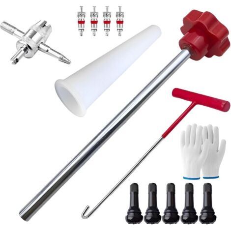 BARKBUSTERS Kit d'outils de Valve de pneu à changement, Kits d'outils de Valve de pneu, noyau de tige de Valve de pneu, Kit d'outils de remplacement avec vannes TR413, 13 pièces (1/4)