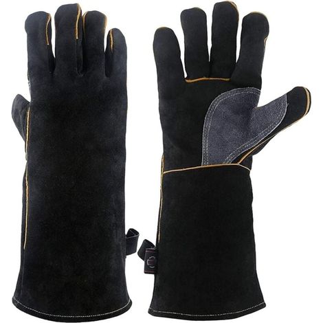 Ces gants de travail résistants à l'abrasion conviennent aux opérations de soudure, de manipulation de flammes nues, de travail du bois de chauffage, de cheminée, de poêle, de four et de barbecue. (1/4)
