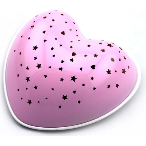 LED Nachtlicht SOLAR HEART, projiziert Herzen/Sterne, mit Solar/USB aufladbar