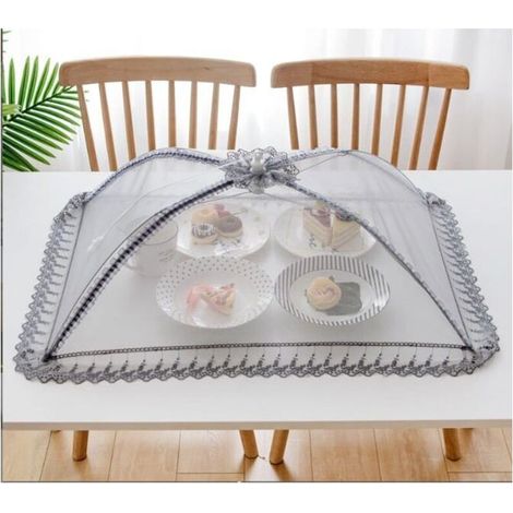 Hochwertige Lebensmittelabdeckung aus Netzgewebe – 50 x 70 cm – Wiederverwendbar und faltbar – Ideal für Picknicks und Outdoor-Aktivitäten – Schützt Lebensmittel vor Fliegen, Insekten und Mücken – Cre