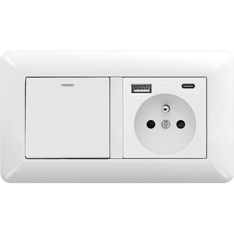 16A Wand-Schalter + USB + USB-C Steckdose – Modernes Duo für Renovierung