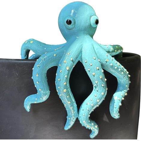 Cintre de Pot de - Décoration de Poulpe Grimpante Suspendue en résine, Support de de Figurine d'animal Mignon, Accessoire de Terrarium de Vase intérieur extérieur, pour clôture (1/5)