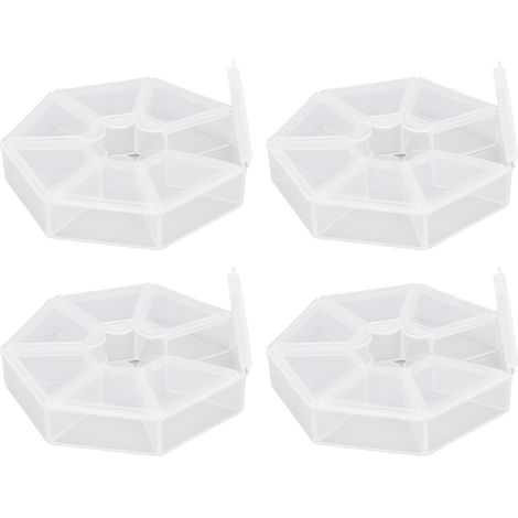 Boîte de rangement à 7 compartiments en plastique transparent, idéale pour ranger bijoux, pilules et autres objets de pêche. (1/5)