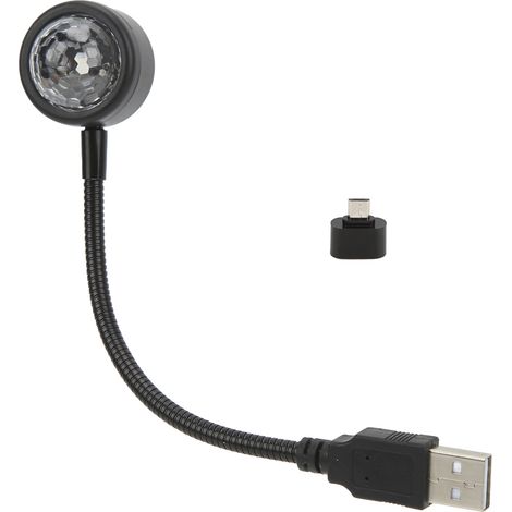 Projecteur d'étoiles USB, veilleuse LED, commande vocale, rotation à 360°, style romantique, portable, pour voiture et maison, compatible Android Micro (1/5)