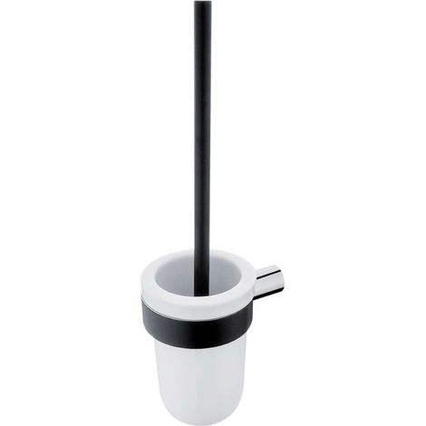 Nimco Nava - Wand-WC-Bürste, mit Halterung, mattschwarz/chrom NA 28094KU-b