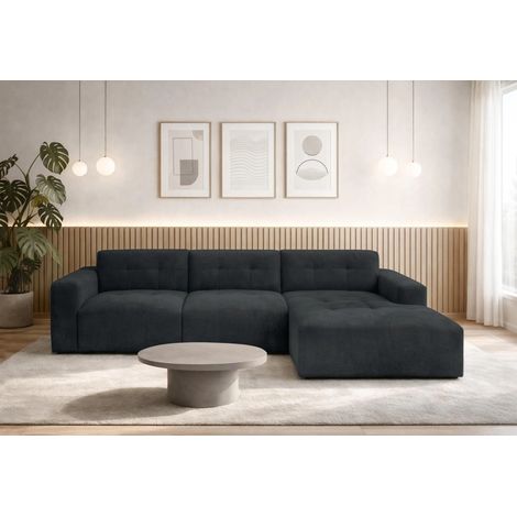 AX LIVING Couch in L Form Corlu Ecksofa Anthrazit für Wohnzimmer 310 R