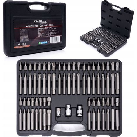 Juego de puntas especiales Ribe Torx Spline, 75 piezas, Kraft&Dele