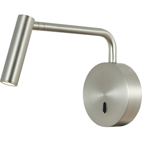 Sulion - Applique liseuse LED orientable en métal finition nickel mat et noir