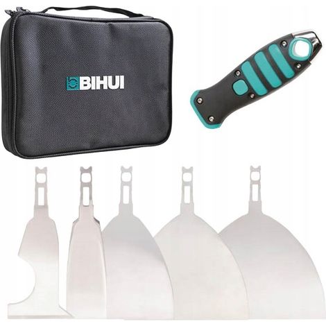 BIHUI 6-teiliges Set austauschbarer Spatel mit Griff + Tasche PTKSK6