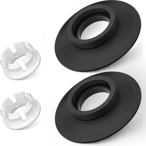 Lotto di 2 articolazioni valvola di scarico è compatibile con serbatoio wc Ideal Standard con o-ring e clip per valvole incasso Ideal Standard Armitage Shanks SV01967 Nero (1/5)