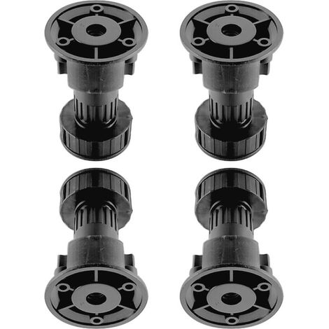 Verstellbarer Möbelnivellierfuß 80 bis 95 mm – Ø 28 mm – Tragkraft 160 kg – Kunststoffbasis für Sockelklammern (1/2)