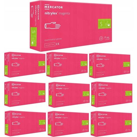 Guanti in nitrile 100 pz. 7-S Nitrylex Magenta - 10 pz.