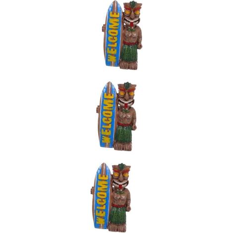 3 pièces Décoration Résine Hawaïenne Forme de Totem de Verre à Vin Ornement de Bureau Tropical pour Fête et Jardin Figurine Dintérieur et Extérieur pour Ambiance (1/5)