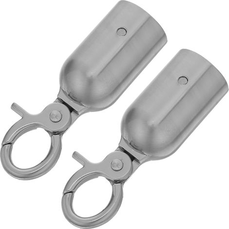 de 2 embouts de fixation métalliques argentés pour cordes