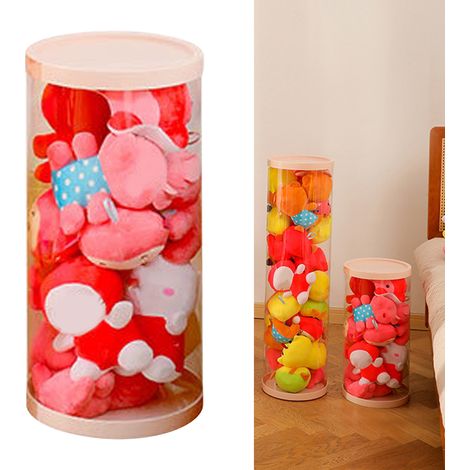 Boîte de rangement pour peluches transparente PVC rotative 26cm avec couvercles (1/5)