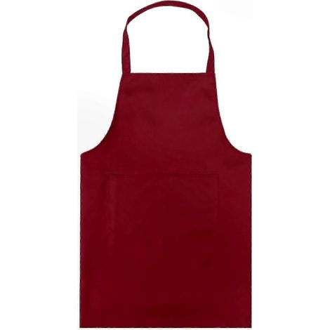 Tablier imperméable sans manches avec poche pour la cuisine et la pâtisserie, protection contre les éclaboussures de graisse et d'huile, rouge bordeaux (1/5)