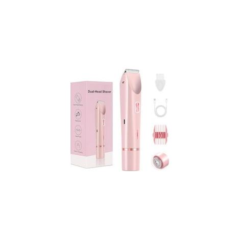 Rasoir électrique pour femme – Rasoir 2-en-1 pour jambes, aisselles, visage et zone pubienne – Rechargeable, tondeuse corps, utilisation sur peau sèche ou humide (1/4)
