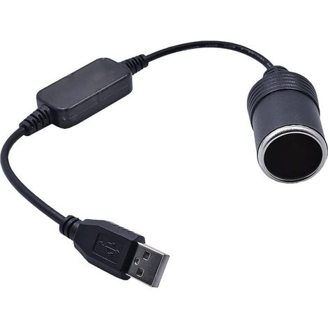Adattatore da USB-A maschio a accendisigari da 12 V per auto: cavo compatto e resistente con protezione da sovratensione. (1/4)