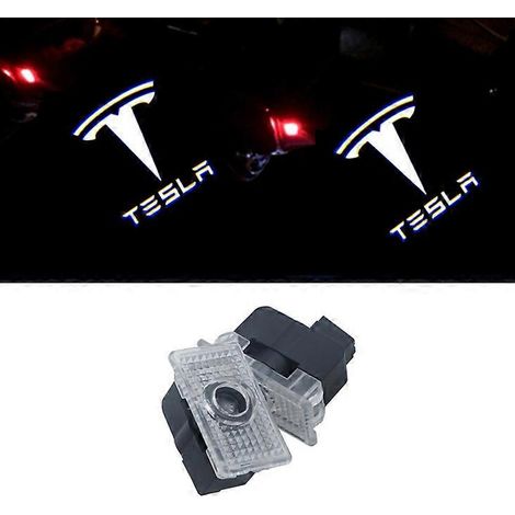 2 Stück für Tesla-Einstiegsbeleuchtung, speziell für Tesla Model 3 und X Modelle, LED-Türleuchten mit Projektionsfunktion