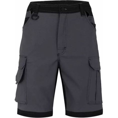 Bermuda de travail bicolore avec poches volantes VELILLA Gris / Noir M. (1/4)