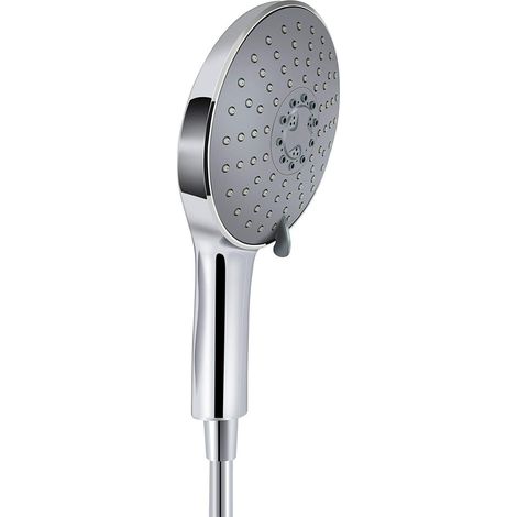 Duschkopf Handbrause 120mm, Große Wellness-Brause - 5 Strahlarten, Chrom-Finish, für entspanntes Duschen