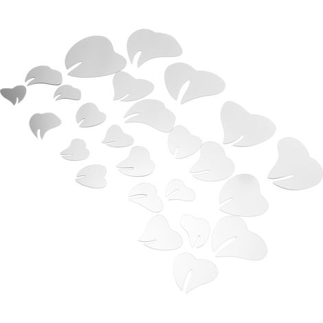 Autocollants Miroir Fleur 3D pour Mur, Décor d'Intérieur Adhésif Argenté pour Salon (1/5)