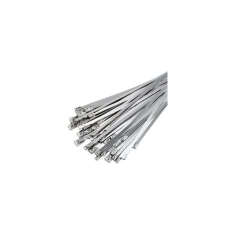 50-teiliges Set Edelstahl-Kabelbinder, 300 mm x 4,6 mm, für Auspuffbandagen, Kabelbündelung sowie Zaun- und Markisenwartung – Crezuo