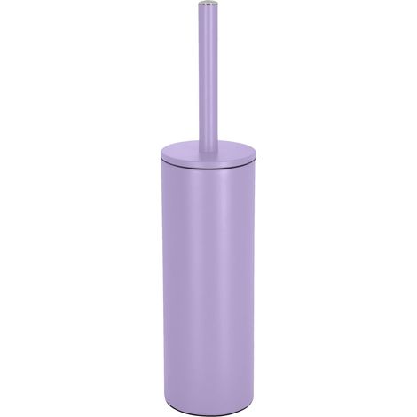 Brosse WC avec Support Acier tête Interchangeable et d'un Pot en Acier Solide avec Récipient hygiénique Brosse Toilette fermée à Poser Lavande Mat 40 x 9.5 x 9.5 cm (1/5)