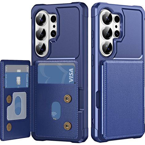 Custodia per Samsung Galaxy S26 Ultra con porta carte e supporto, blu (1/5)