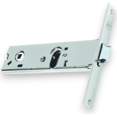 Serratura infilare fascia stretta acciaio inox e zincato catenaccio scrocco reversibile cilindro ovale non incluso - 70 mm (1/3)