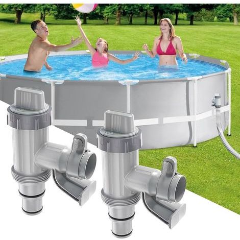Rubinetto per piscina Plus per piscine fuori terra, valvola a pistone 2 in 1, ricambi per piscine fuori terra e pompe (1/4)