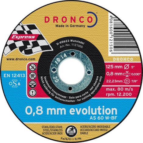 Dronco AS60W-125 - Disco metallico 125x0,8 evoluzione, 1 pezzo
